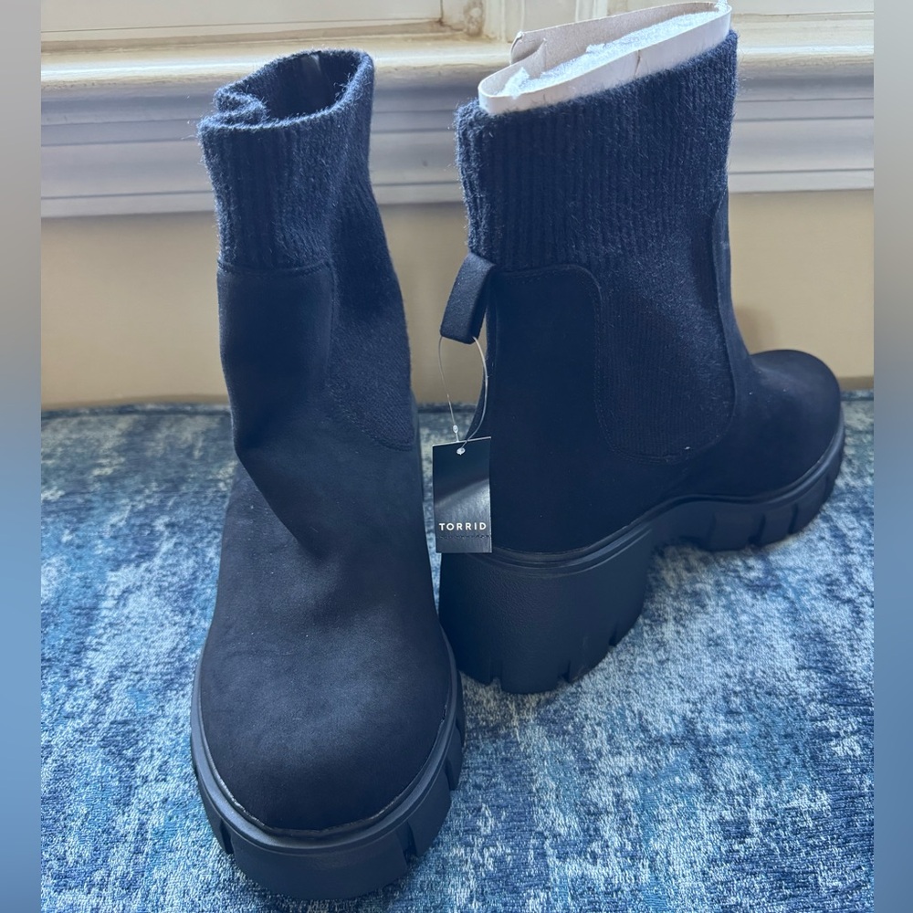 Torrid Black Suede Chelsea Boots